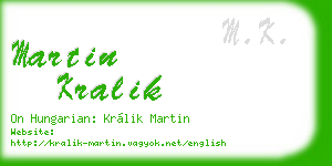 martin kralik business card