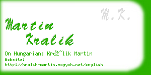martin kralik business card